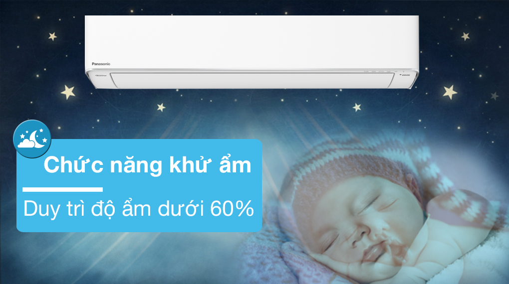 Điều hoà Panasonic 2 HP CU/CS-XZ18XKH-8-Duy trì độ ẩm dưới mức 60% nhờ chức năng khử ẩm 