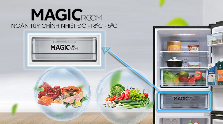 Ngăn magic room - Tủ lạnh Aqua Inverter 260 lít AQR-I298EB Ngăn magic room - Tủ lạnh Aqua Inverter 260 lít AQR-I298EB