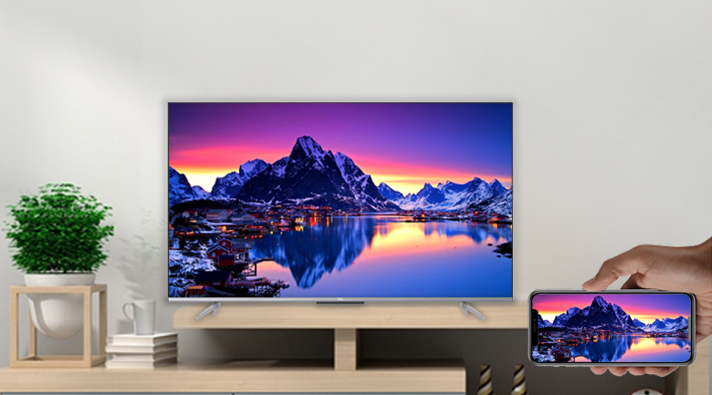 Chiếu màn hình điện thoại lên tivi - Android Tivi TCL 4K 75 inch 75P725
