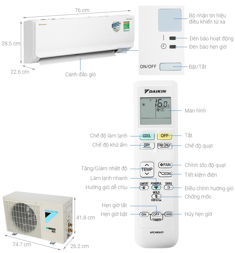 Điều hoà Daikin Inverter 1 HP FTKA25VMVMV