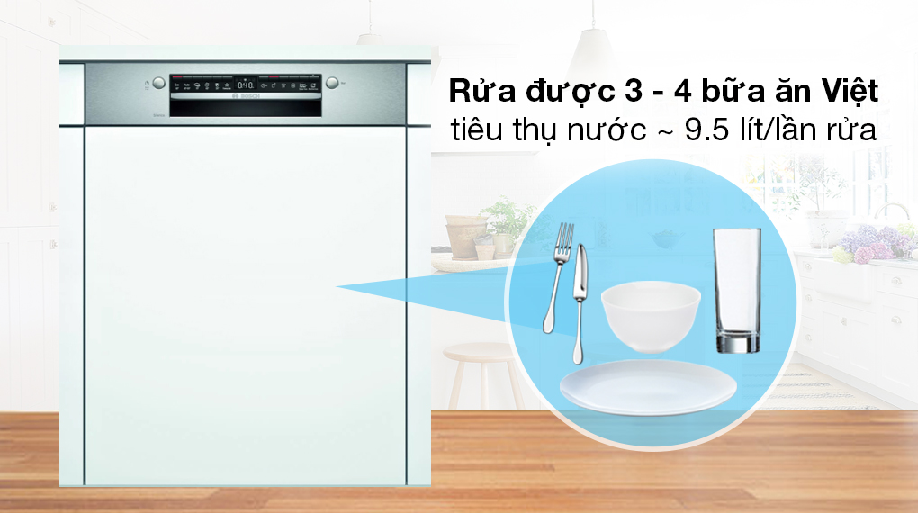 Máy rửa chén bán âm Bosch SMI4HVS33E