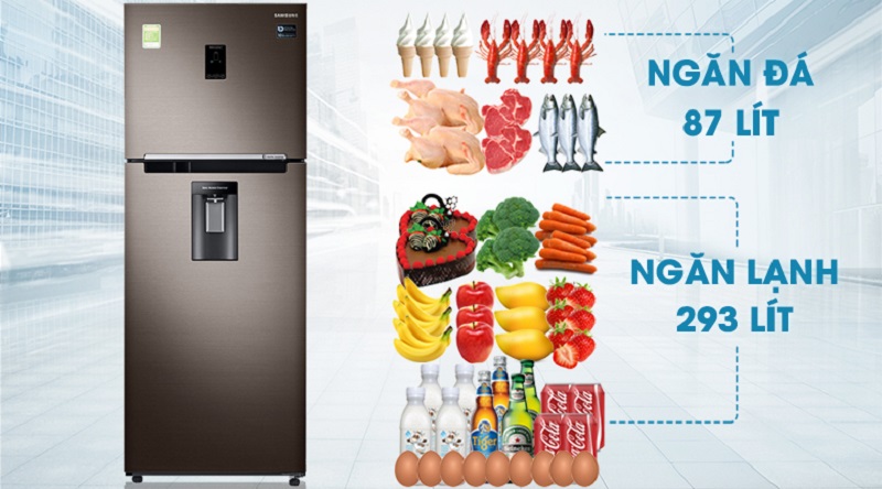 Tổng dung tích tủ lạnh lên đến 380 lít - Tủ lạnh Samsung Inverter 380 lít RT38K5982DX/SV