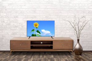 Empty interior of room with vase over brick wall background 3d rendering